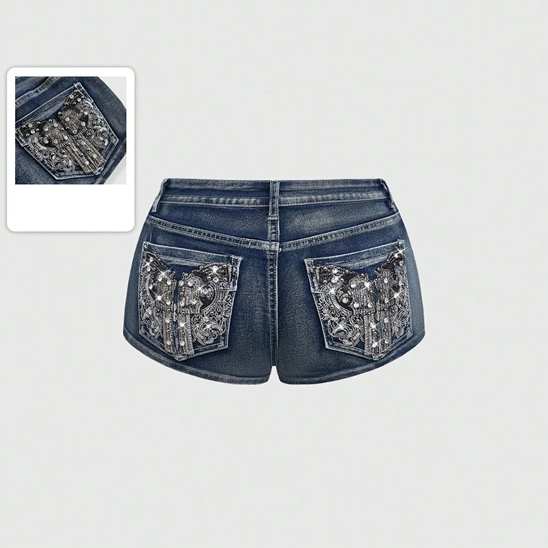 Summer Girls Retro Punk Low Waist Jeans Female Embroidered Casual Denim Shorts Lady Fashion Skinny Thin Short Pants
Summer Girls Retro Punk Low Waist Jeans Female Embroidered Casual Denim Shorts Lady Fashion Skinny Thin Short Pants