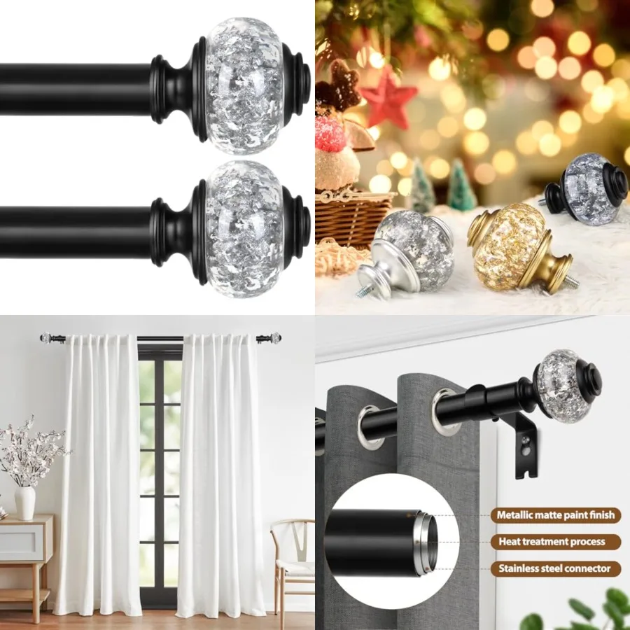 2 Pack Curtain Rod 32 to 58 Inch 2.6-4.8ft,7/8 Inch Telescoping Splicing Curtain Rods for Windows 20 to 54 Inch, Decorative Dra
2 Pack Curtain Rod 32 to 58 Inch 2.6-4.8ft,7/8 Inch Telescoping Splicing Curtain Rods for Windows 20 to 54 Inch, Decorative Dra