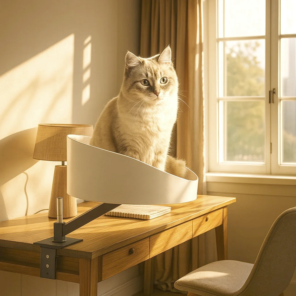 Color Fashion Modern Elevated Cat Bed Clamp 360 Swivel Stainless Steel Perch Removable Washable for Desk Home Use
Color Fashion Modern Elevated Cat Bed Clamp 360 Swivel Stainless Steel Perch Removable Washable for Desk Home Use