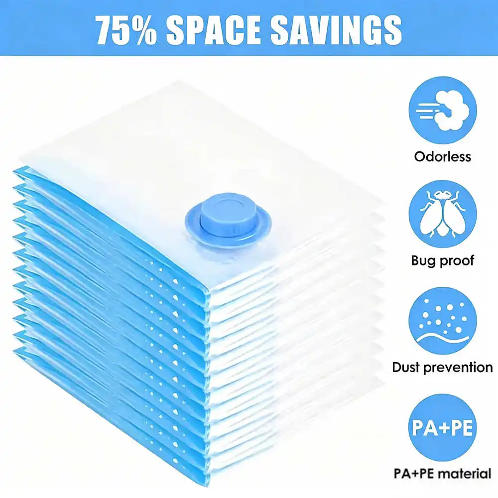 5PCS Vacuum Compression Bags for Clothes 40x60 & 60x80 cm Home Travel Reusable Airtight Sealed Organizer Space Saver Storage Bag
5PCS Vacuum Compression Bags for Clothes 40x60 & 60x80 cm Home Travel Reusable Airtight Sealed Organizer Space Saver Storage Bag
