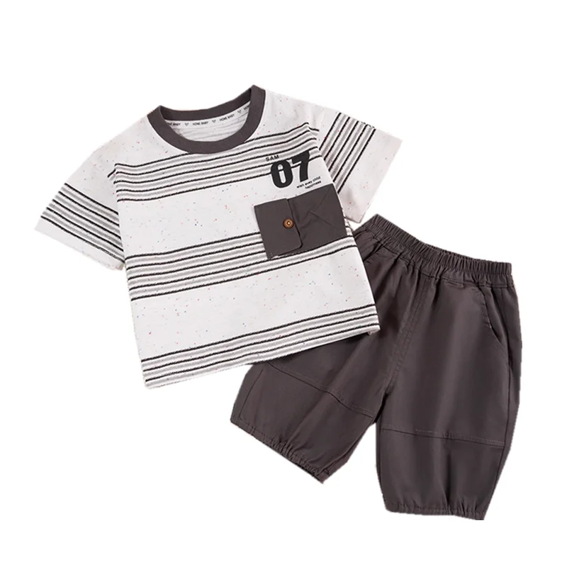 New Summer Baby Boys Clothes Set Children T-Shirt Shorts 2Pcs/Set Kids Clothing Infant Casual Striped Costume Toddler Tracksuits
New Summer Baby Boys Clothes Set Children T-Shirt Shorts 2Pcs/Set Kids Clothing Infant Casual Striped Costume Toddler Tracksuits