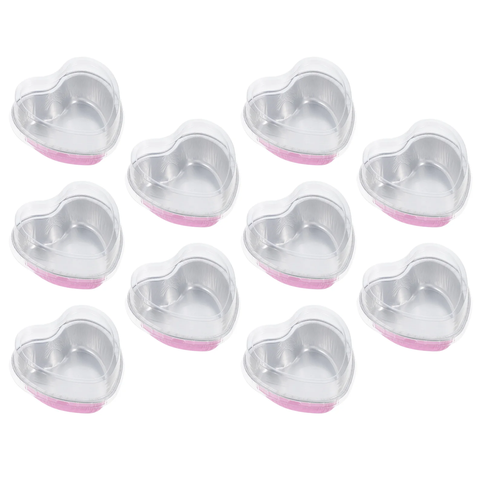 10 Pcs Heart Shaped Aluminum Foil Box Cake Pan with Lids Baking Cups 100ml Pink Base Transparent Cover Fits Kitchen Hotel Bakery
10 Pcs Heart Shaped Aluminum Foil Box Cake Pan with Lids Baking Cups 100ml Pink Base Transparent Cover Fits Kitchen Hotel Bakery