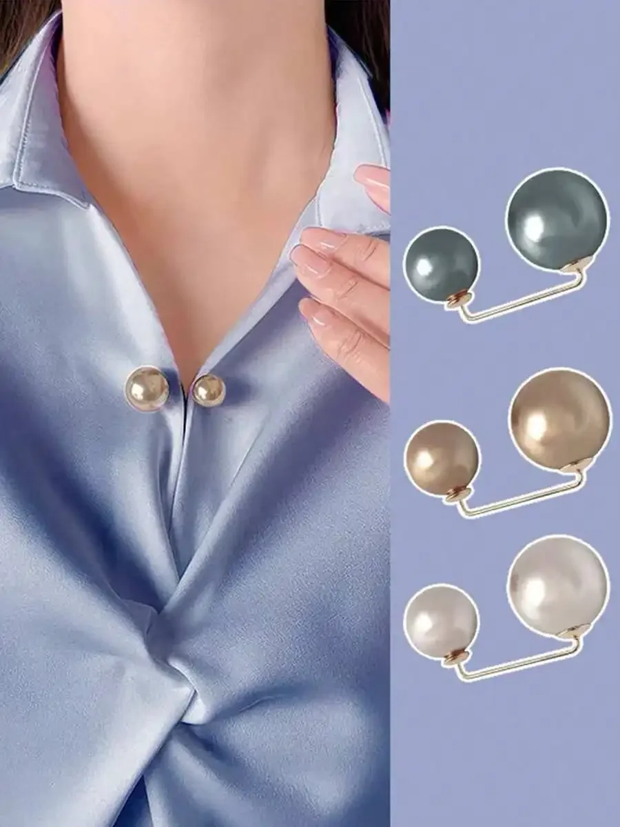 3 PCS Random Color Faux Pearl Brooches Anti-Exposed Neck Pins Sweater Shawl Clips For Women Girls Clothing Dresses
3 PCS Random Color Faux Pearl Brooches Anti-Exposed Neck Pins Sweater Shawl Clips For Women Girls Clothing Dresses
