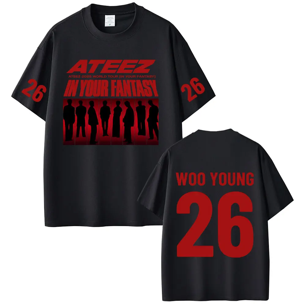 Korean Band ATEEZ in Your Fantasy 2025 World Tour T-shirt Men Women Kpop Fashion Trend T Shirt Men's Casual Oversized Streetwear
Korean Band ATEEZ in Your Fantasy 2025 World Tour T-shirt Men Women Kpop Fashion Trend T Shirt Men's Casual Oversized Streetwear