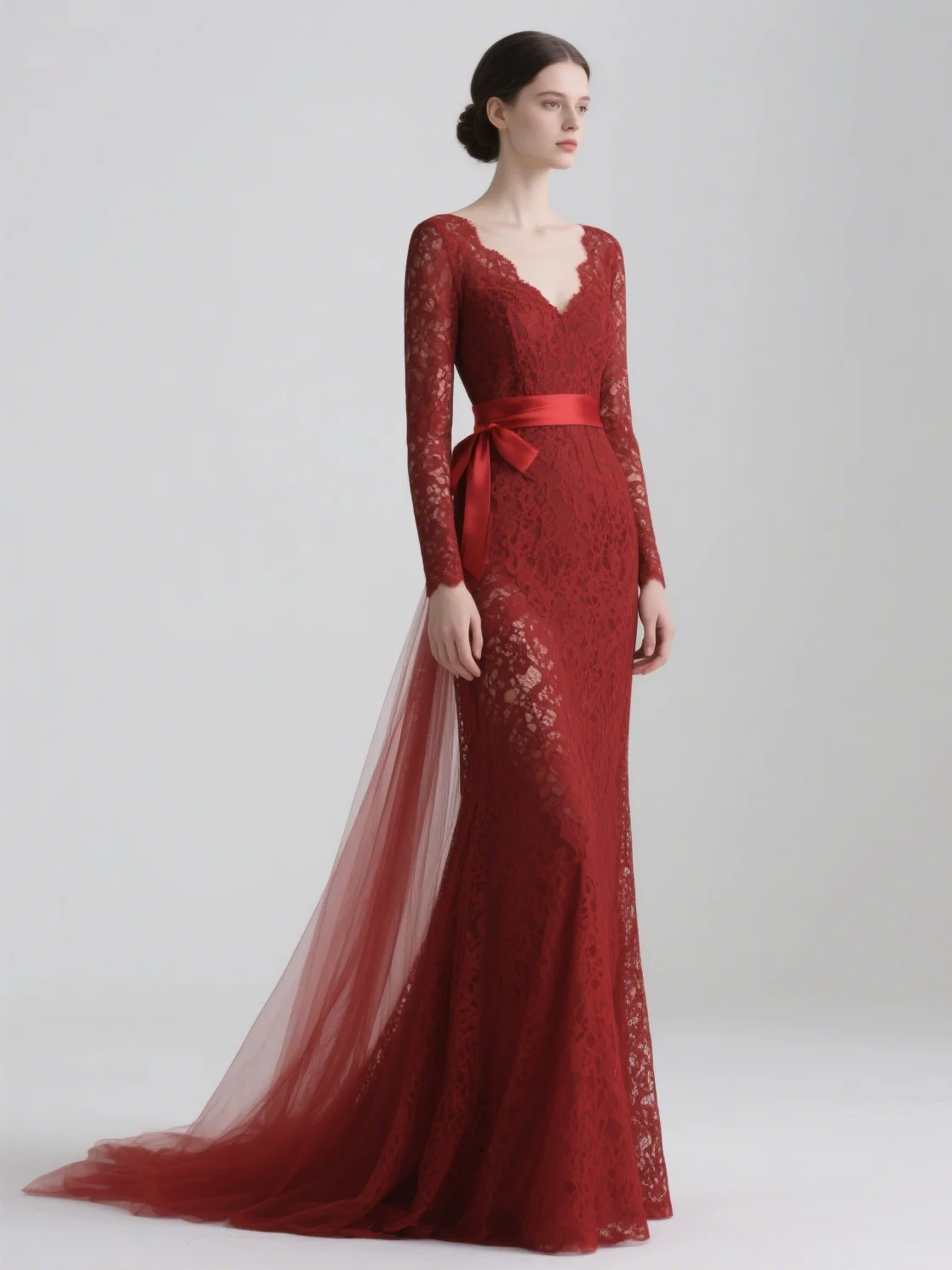 Fashionable Elegant A-line Prom Evening Dress Long Sleeve Lace V Neck Sweep Train Wedding Guest Dress 2025 free customized
Fashionable Elegant A-line Prom Evening Dress Long Sleeve Lace V Neck Sweep Train Wedding Guest Dress 2025 free customized