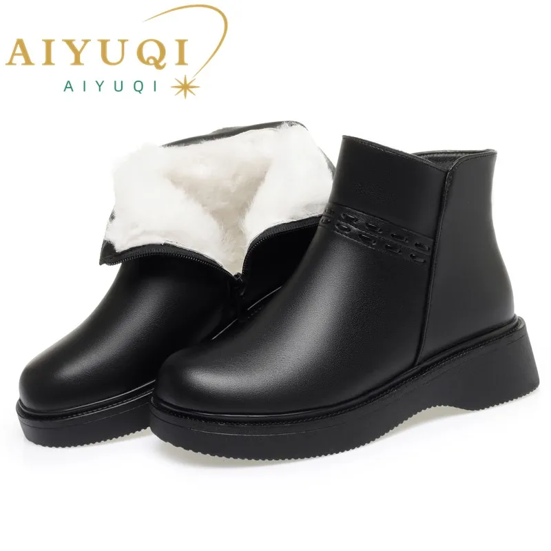 AIYUQI Women Snow Boots Winter 2025 New Wedge Heel Non Slip Genuine Leather Women Boots Shoes Wool Warm Women Ankle Boots
AIYUQI Women Snow Boots Winter 2025 New Wedge Heel Non Slip Genuine Leather Women Boots Shoes Wool Warm Women Ankle Boots