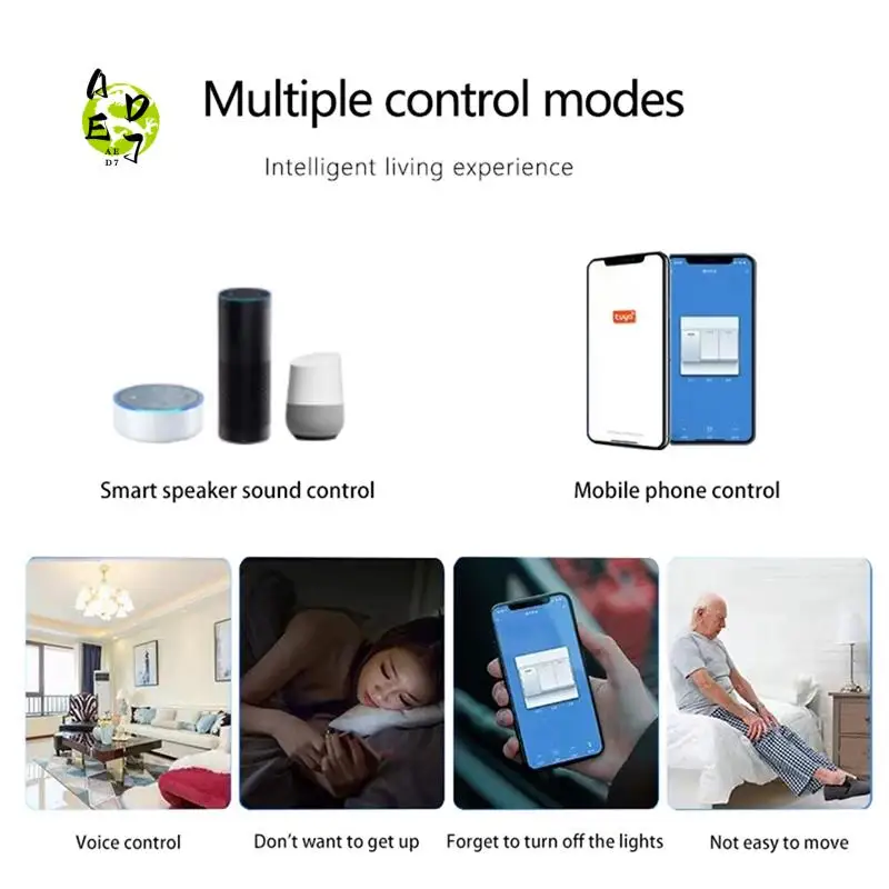 AED7-Tuya Zigbee Умный переключатель 220 В Кнопочные выключатели света Настенный кнопочный переключатель Smart Life Пульт дистанционного управления 3-местный Легко устанавливается
AED7-Tuya Zigbee Умный переключатель 220 В Кнопочные выключатели света Настенный кнопочный переключатель Smart Life Пульт дистанционного управления 3-местный Легко устанавливается