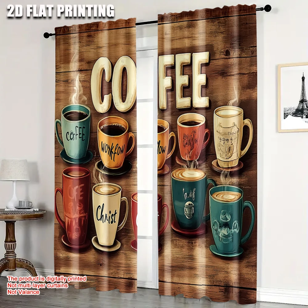 2pcs, Creative Curtains 2D plane printing Colored coffee cups Polyester (without rod) Outdoor Decorations for Bedroom Office
2pcs, Creative Curtains 2D plane printing Colored coffee cups Polyester (without rod) Outdoor Decorations for Bedroom Office