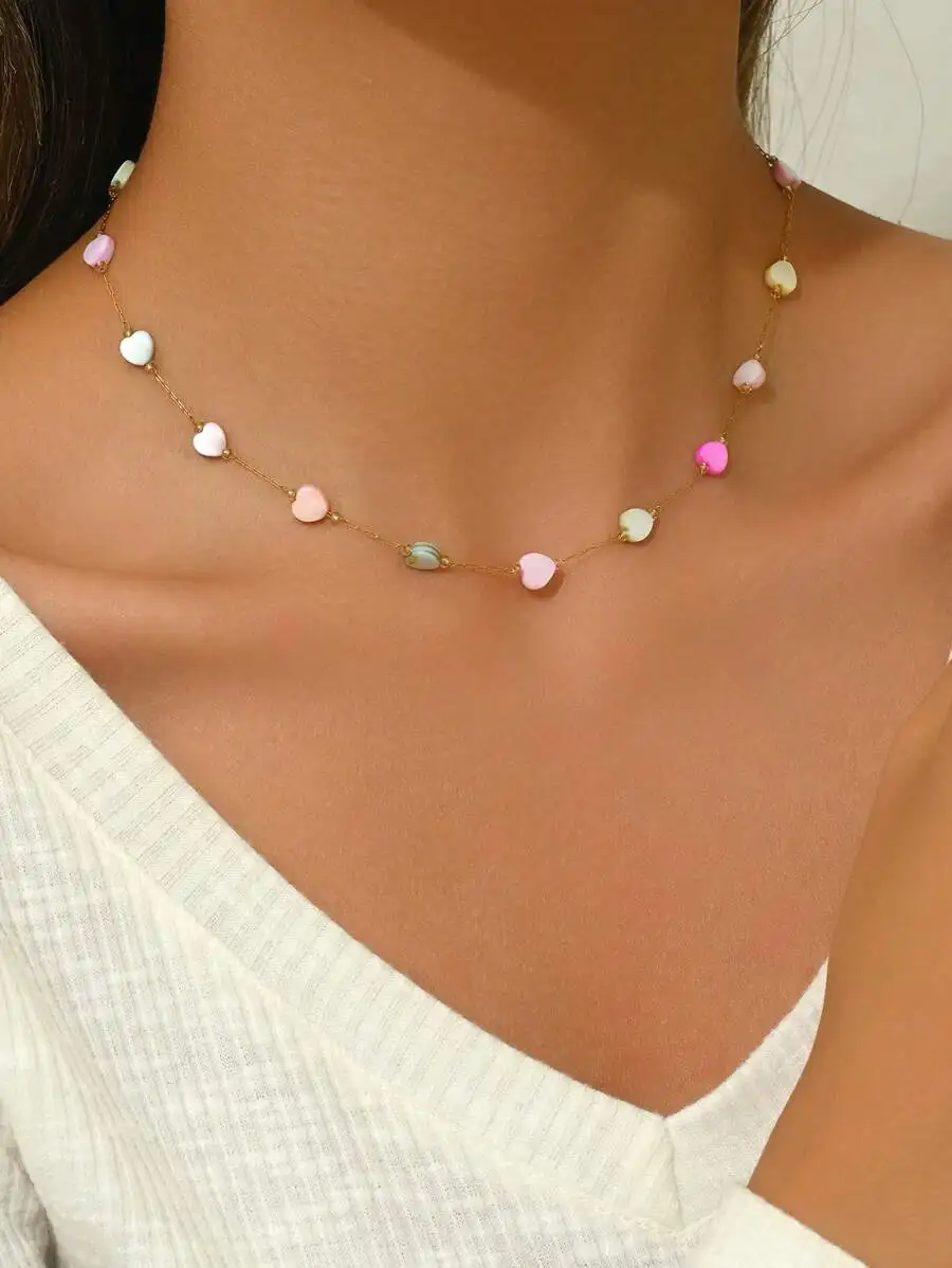 Cute Heart Shape Stainless Steel Beaded Necklace For Women Valentines Day Gift
Cute Heart Shape Stainless Steel Beaded Necklace For Women Valentines Day Gift