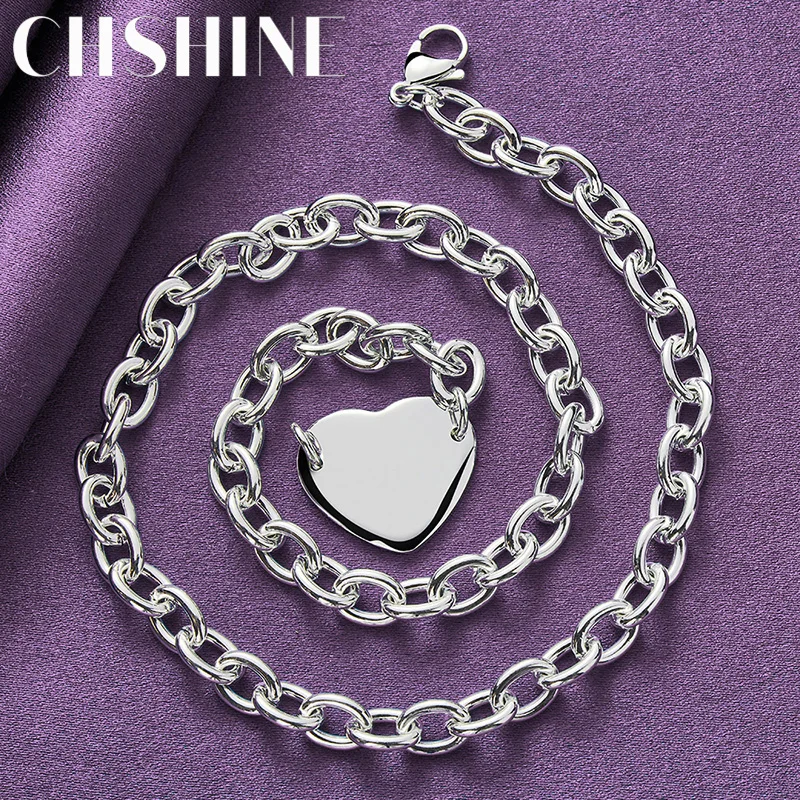 CHSHINE 925 Sterling Silver Smooth Heart Necklace for Women's Wedding Engagement Fashion Charm Jewelry
CHSHINE 925 Sterling Silver Smooth Heart Necklace for Women's Wedding Engagement Fashion Charm Jewelry