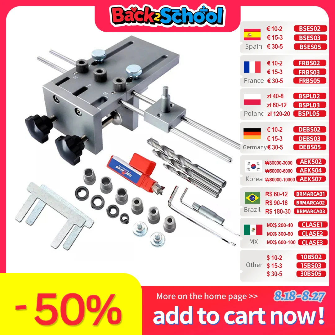 ALLSOME 6/8/10 mm Drill Bushing Wood Drilling Guide Locator Adjustable Dowel Jig Kit 3 In 1 Dowelling Jig For DIY Tool
ALLSOME 6/8/10 mm Drill Bushing Wood Drilling Guide Locator Adjustable Dowel Jig Kit 3 In 1 Dowelling Jig For DIY Tool