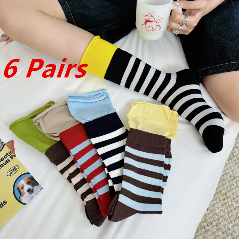 6 Pairs Lot Striped Socks Korean Japanese Women Design Unisex Fashion Trendy Crew Stockings Female Casual Sport Cotton Socks
6 Pairs Lot Striped Socks Korean Japanese Women Design Unisex Fashion Trendy Crew Stockings Female Casual Sport Cotton Socks