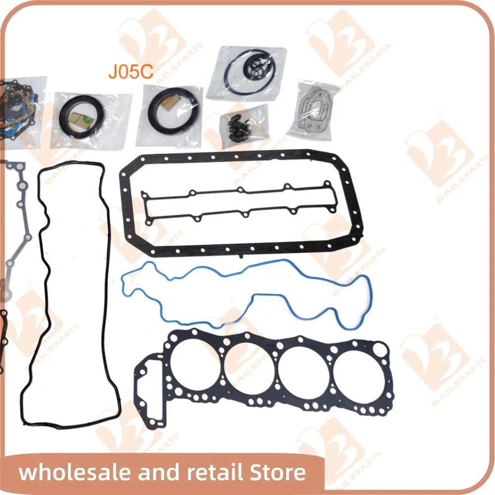 For Hino J05C Full Gasket Kit Set or Cylinder Head Gasket Overhaul Rebuild Kit Engine Spare Parts
For Hino J05C Full Gasket Kit Set or Cylinder Head Gasket Overhaul Rebuild Kit Engine Spare Parts