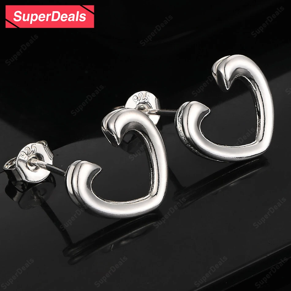 SuperDeals 925 Sterling Silver Heart Shaped Stud Earring For Women's Party Engagement Wedding Gift Fashion Fine Lovers Jewelry
SuperDeals 925 Sterling Silver Heart Shaped Stud Earring For Women's Party Engagement Wedding Gift Fashion Fine Lovers Jewelry