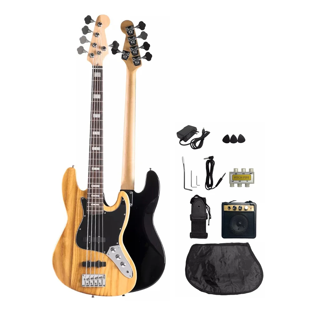 Factory Hot Selling OEM Beginner 5 String Electric Bass Guitar Complete Set of Accessories With 5W Amp
Factory Hot Selling OEM Beginner 5 String Electric Bass Guitar Complete Set of Accessories With 5W Amp