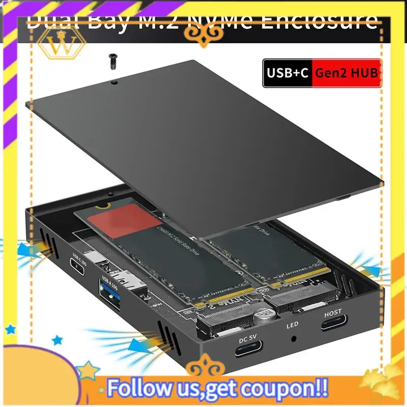 Latest-2230 M.2 SSD Enclosure M.2 Nvme SSD Docking Station 10Gbps Dual-Bay Aluminum Hard Drive Case For PC And Laptop
Latest-2230 M.2 SSD Enclosure M.2 Nvme SSD Docking Station 10Gbps Dual-Bay Aluminum Hard Drive Case For PC And Laptop