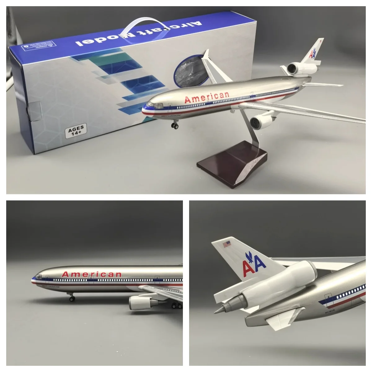 1:130 Scale Plane Model 47cm American MD-11 Toy Airplane Diecast Plastic Model Kit With Lights Wooden Base Hobby Collection Gift
1:130 Scale Plane Model 47cm American MD-11 Toy Airplane Diecast Plastic Model Kit With Lights Wooden Base Hobby Collection Gift