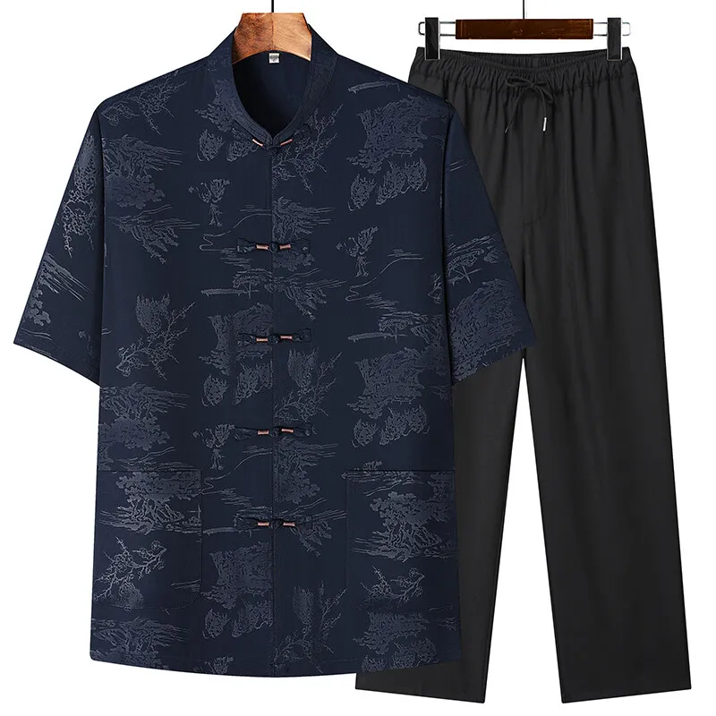 Chinese style Shirts + Pants 2025 spring and summer fashion Sportswear Men's Casual Sets Male Fashion Chinese style trousers
Chinese style Shirts + Pants 2025 spring and summer fashion Sportswear Men's Casual Sets Male Fashion Chinese style trousers