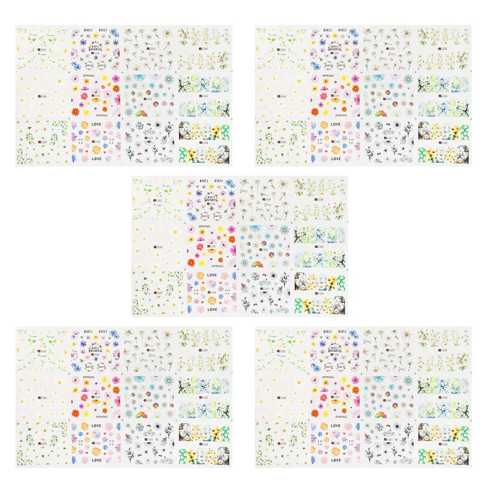 5 Sheets Beautiful Flowers Nail Stickers Fingernail Decals for Spring Summer Party Birthday Daily Wear Nail Art Supplies
5 Sheets Beautiful Flowers Nail Stickers Fingernail Decals for Spring Summer Party Birthday Daily Wear Nail Art Supplies