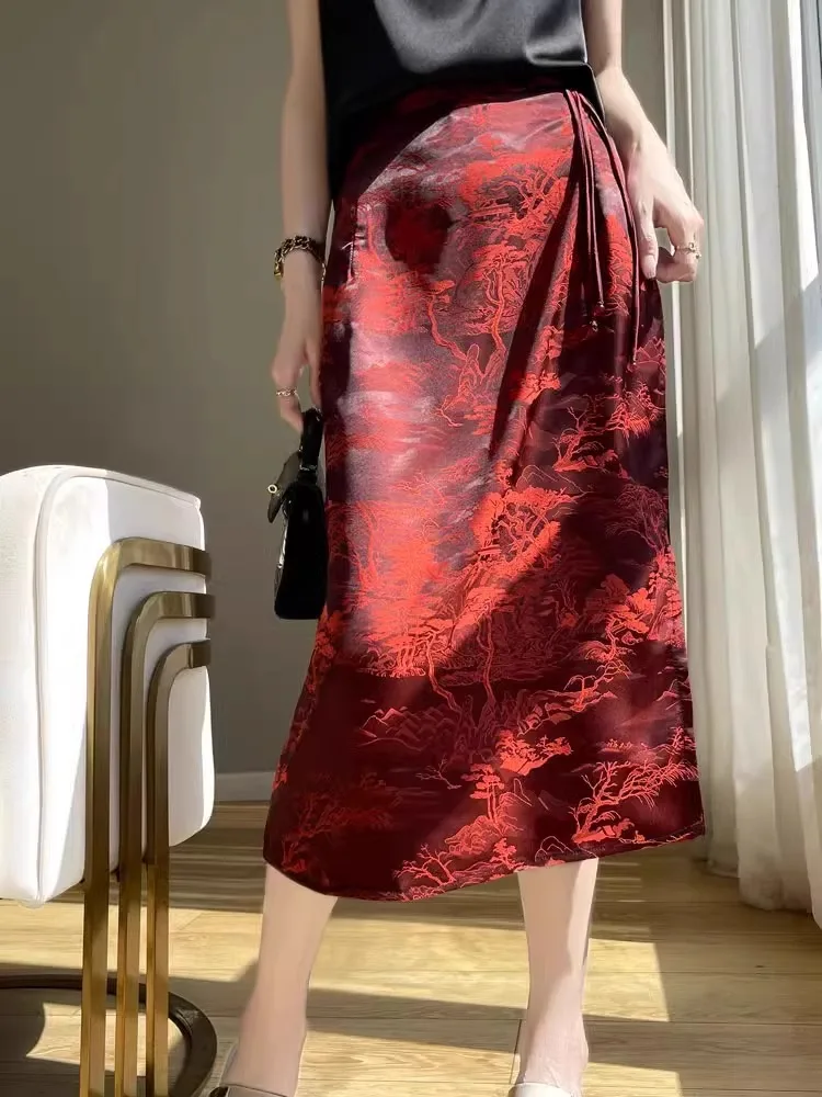 Silk Acetate Satin Half Skirt High Waist A-Line Midi Spring Fashion Retro Versatile Long Skirt Women's New 2025 Commute Style
Silk Acetate Satin Half Skirt High Waist A-Line Midi Spring Fashion Retro Versatile Long Skirt Women's New 2025 Commute Style