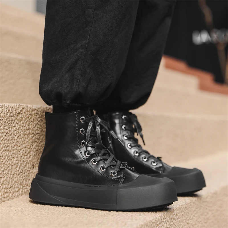 Мужские повседневные ботинки на платформе в корейском стиле в стиле панк-рок, черные стильные оригинальные кожаные туфли, ковбойские ботинки, крутые уличные ботильоны, botas hombre
Мужские повседневные ботинки на платформе в корейском стиле в стиле панк-рок, черные стильные оригинальные кожаные туфли, ковбойские ботинки, крутые уличные ботильоны, botas hombre