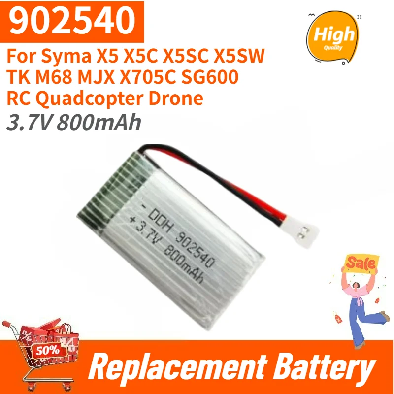 High Quality 902540 Battery 3.7V 800mAh for Syma X5SW TK M68 X5 X5C X5SC MJX X705C SG600 RC Quadcopter Drone Brand New
High Quality 902540 Battery 3.7V 800mAh for Syma X5SW TK M68 X5 X5C X5SC MJX X705C SG600 RC Quadcopter Drone Brand New