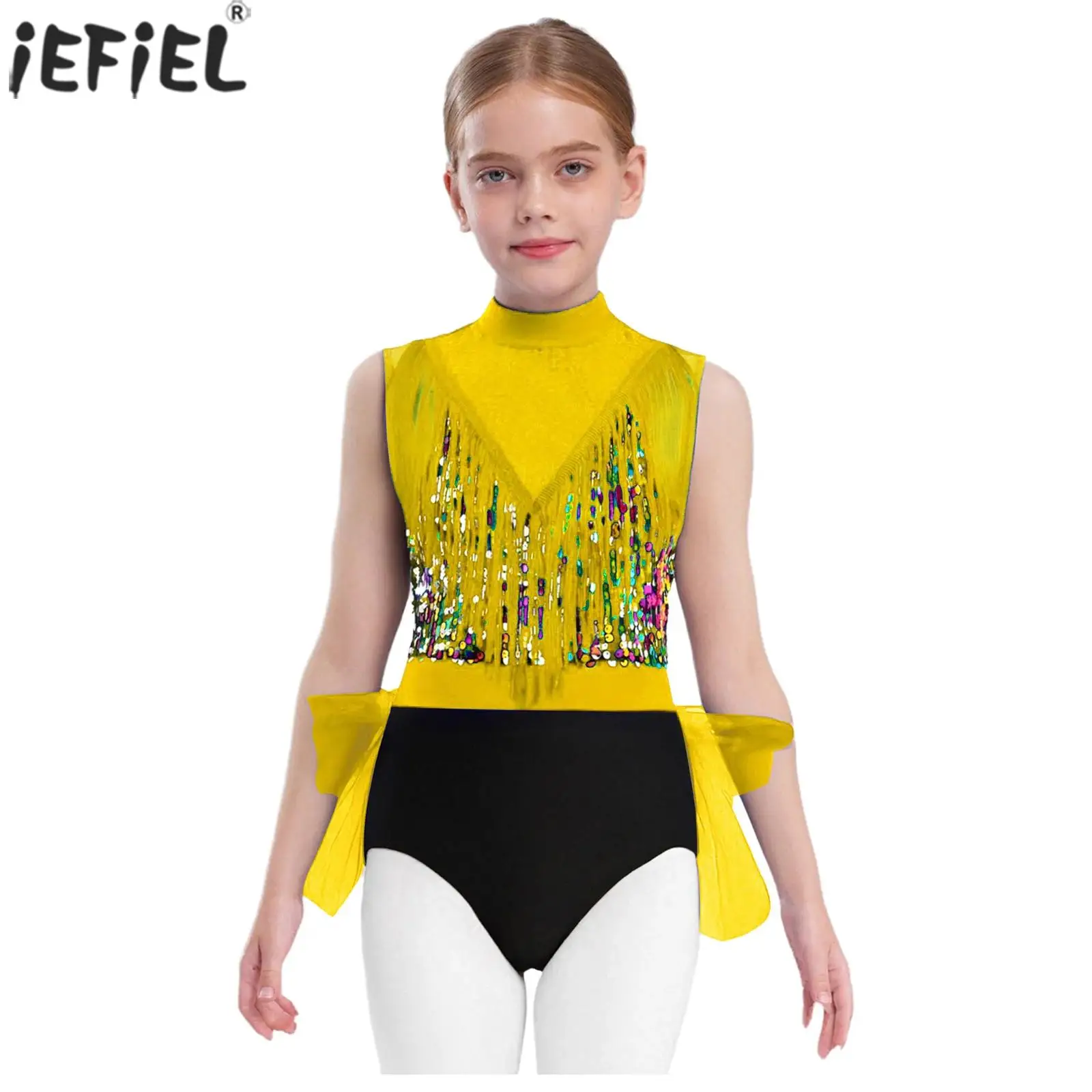 Girls Ballet Latin Jazz Dance Costume Figure Skating Gymnastics Performance Dancewear Sleeveless Tassels Sequins Tulle Leotards
Girls Ballet Latin Jazz Dance Costume Figure Skating Gymnastics Performance Dancewear Sleeveless Tassels Sequins Tulle Leotards