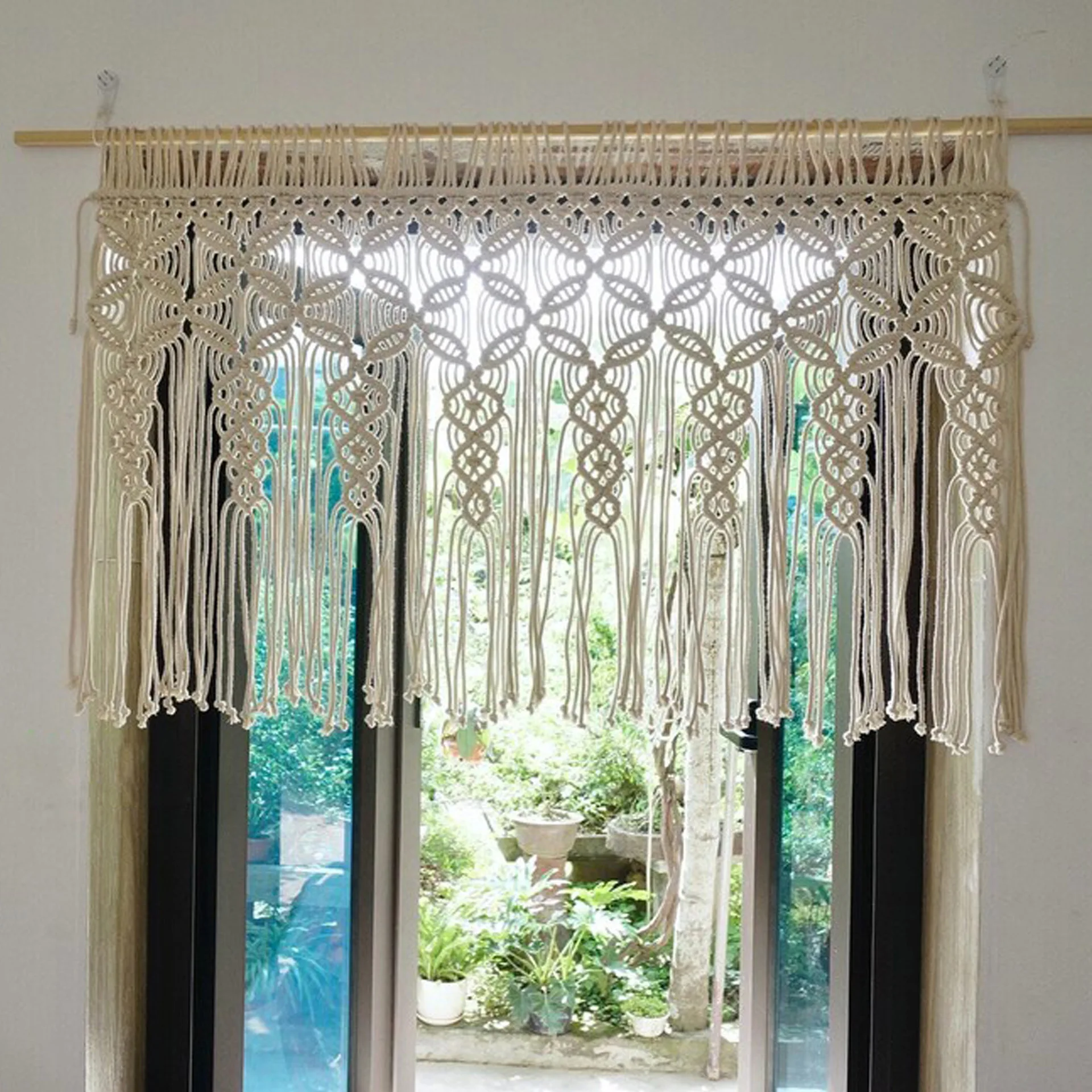 1Pc Boho Crocheted Curtain With Tassel Home Decoration Hand Woven Nordic Style For Living Room Bedroom 95*55CM
1Pc Boho Crocheted Curtain With Tassel Home Decoration Hand Woven Nordic Style For Living Room Bedroom 95*55CM