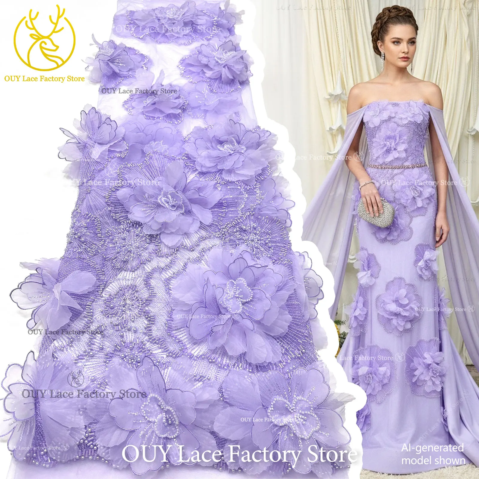High-End Exquisite 3D Embroidery Flower Tulle Lace High Quality African Beaded Sequins Lace Fabric French Tulle Wedding Dress La
High-End Exquisite 3D Embroidery Flower Tulle Lace High Quality African Beaded Sequins Lace Fabric French Tulle Wedding Dress La