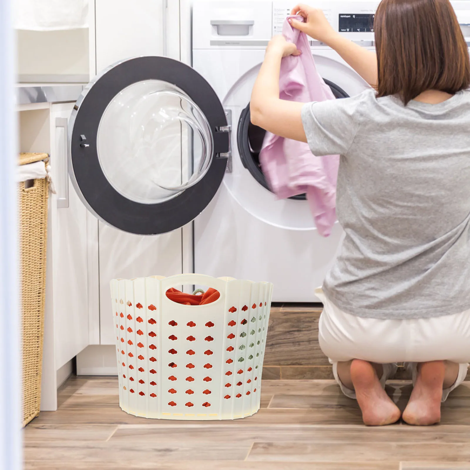 Foldable Portable Dirty Clothes Basket White Small Collapsible Laundry Hamper Baskets Large Capacity PP Material Home
Foldable Portable Dirty Clothes Basket White Small Collapsible Laundry Hamper Baskets Large Capacity PP Material Home