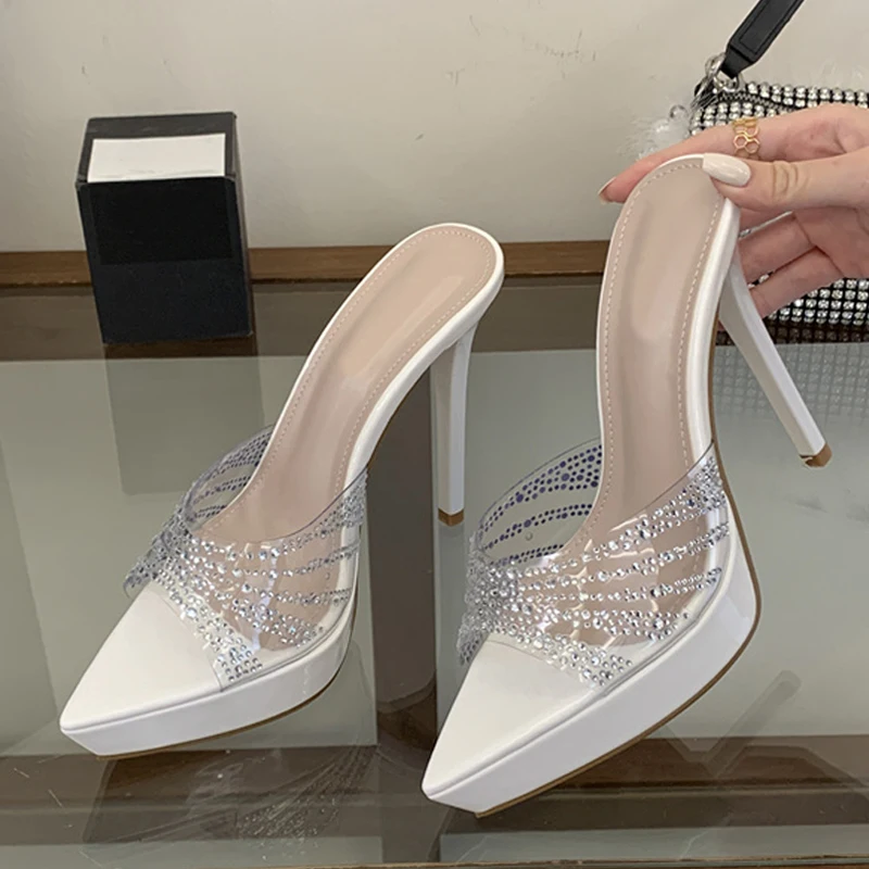 Liyke Summer Platform High Heels Transparent Slipper Fashion Crystal Rhinestone Women Wedding Banquet Shoes Sandal Zapatos Mujer
Liyke Summer Platform High Heels Transparent Slipper Fashion Crystal Rhinestone Women Wedding Banquet Shoes Sandal Zapatos Mujer