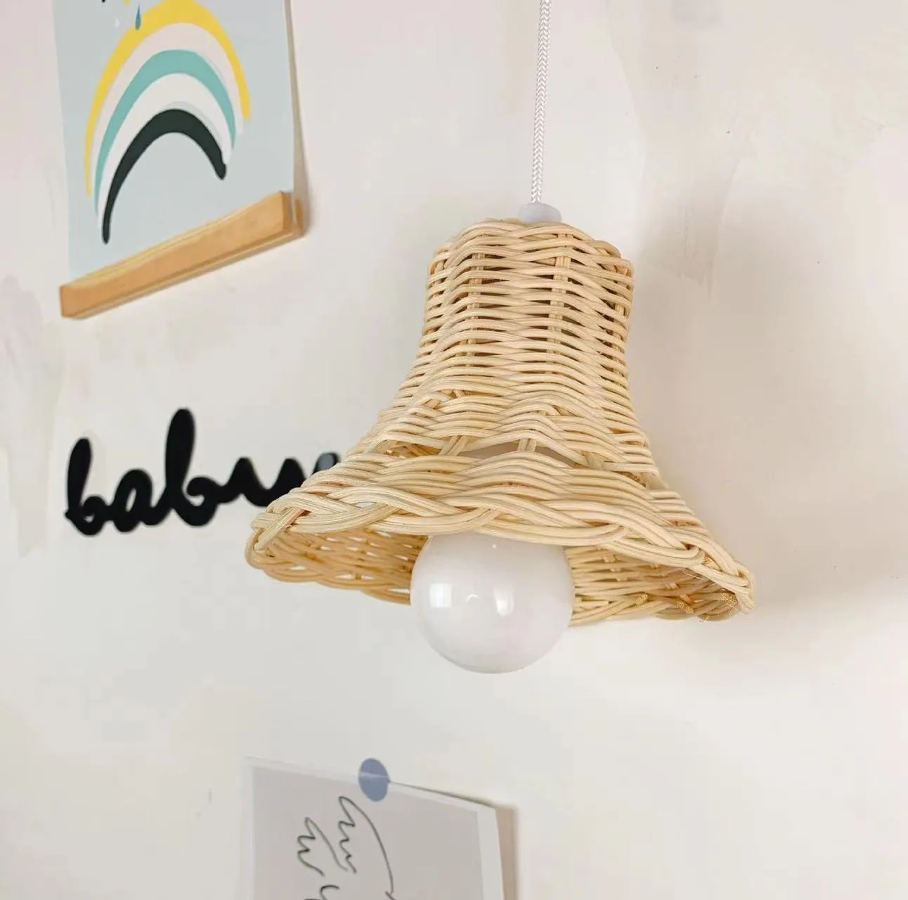 Nordic style children's room rattan chandelier homestay tent weaving decoration hand-woven lampshade photography props
Nordic style children's room rattan chandelier homestay tent weaving decoration hand-woven lampshade photography props