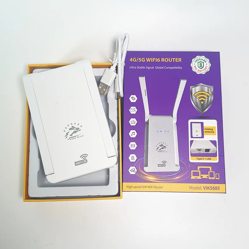 Unlocked MIFI 4G Router with SIM Card Slot 100Mbps LAN WiFi6 Portable Router for Home Outdoor Camera RV Car