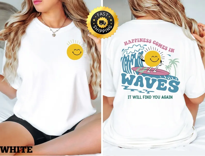 Женская футболка Sunny Shirt, летняя футболка для отпуска от солнца, Пляжная футболка в эстетике спереди и сзади, летняя одежда, хлопковая футболка
Женская футболка Sunny Shirt, летняя футболка для отпуска от солнца, Пляжная футболка в эстетике спереди и сзади, летняя одежда, хлопковая футболка