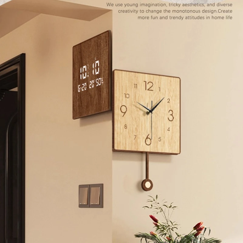 Corner Clocks Dual Face Wall Clock with Perpetual Calendar MultiAngle Display Digital Clock for hallway Non Ticking Home Decor
Corner Clocks Dual Face Wall Clock with Perpetual Calendar MultiAngle Display Digital Clock for hallway Non Ticking Home Decor