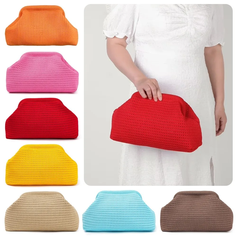 Trendy Solid Color Women Beach Clutch Bag Large Capacity Soft Elastic Banquet Bag Hollow Out Dumpling Purse Beach Outing
Trendy Solid Color Women Beach Clutch Bag Large Capacity Soft Elastic Banquet Bag Hollow Out Dumpling Purse Beach Outing