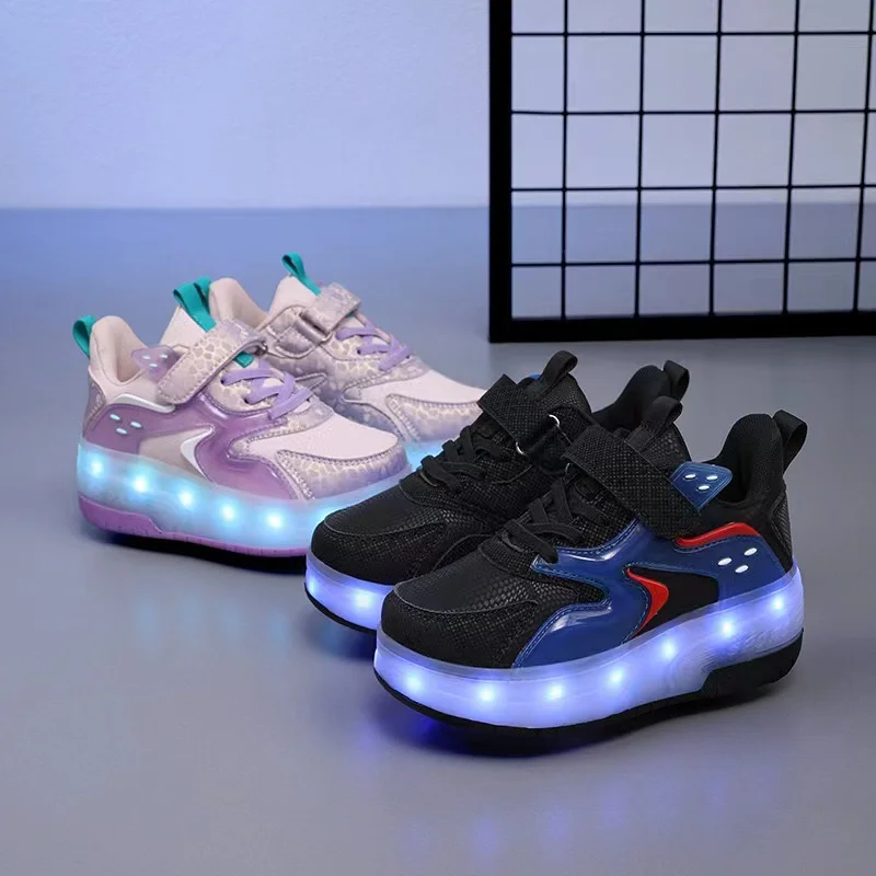 USB Rechargeable Luminous Sneakers for Boys and Girls, Casual Sneakers, LED Light, Detachable 2-Wheel Roller Skates Shoes
USB Rechargeable Luminous Sneakers for Boys and Girls, Casual Sneakers, LED Light, Detachable 2-Wheel Roller Skates Shoes