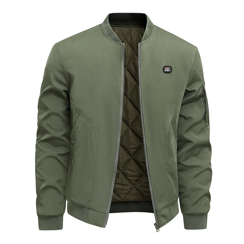 Man Bomber Jacket Autumn Winter Simple Solid Color Windproof Men Plush Outerwear Stand Collar Long Sleeve Male Baseball Uniform
Man Bomber Jacket Autumn Winter Simple Solid Color Windproof Men Plush Outerwear Stand Collar Long Sleeve Male Baseball Uniform