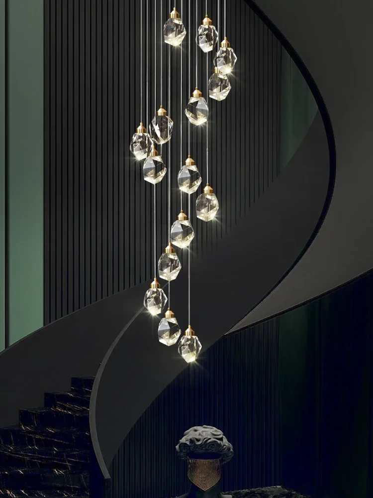 Modern Ceiling Crystal Chandelier Duplex Villa Stair Lamp Living Room Dining Room Hanging Lamp Exhibition Hall Lighting Fixture
Modern Ceiling Crystal Chandelier Duplex Villa Stair Lamp Living Room Dining Room Hanging Lamp Exhibition Hall Lighting Fixture