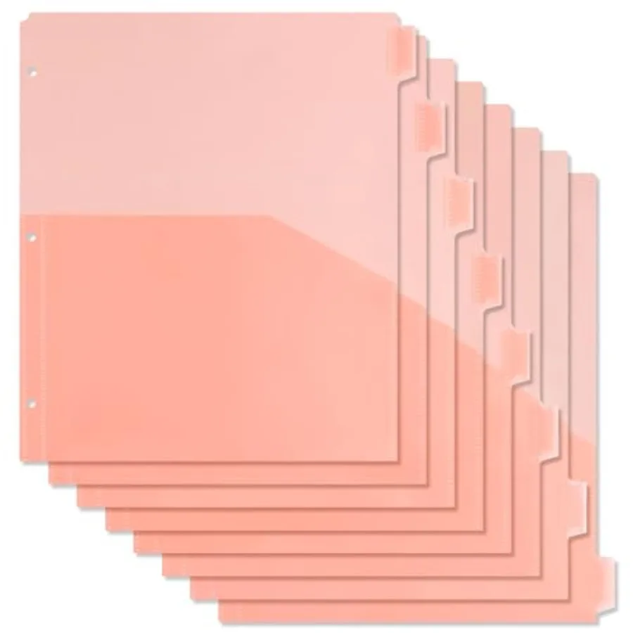 Binder Dividers with Pockets 8 Plastic Dividers for 3 Ring Binders A4 Bividers with Pocket and Tabs for Planners
Binder Dividers with Pockets 8 Plastic Dividers for 3 Ring Binders A4 Bividers with Pocket and Tabs for Planners