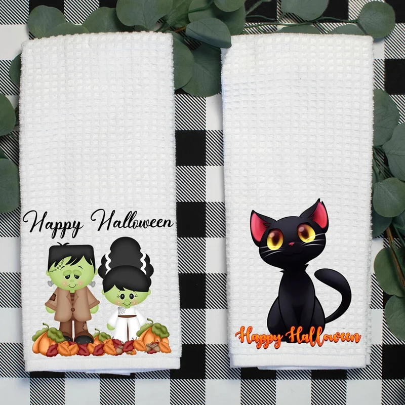 Happy Halloween Themed Waffle Tea Towel Spooky Witchy Black Cat Dishcloth Home Kitchen Decorate Supplies Party Table Accessories
Happy Halloween Themed Waffle Tea Towel Spooky Witchy Black Cat Dishcloth Home Kitchen Decorate Supplies Party Table Accessories