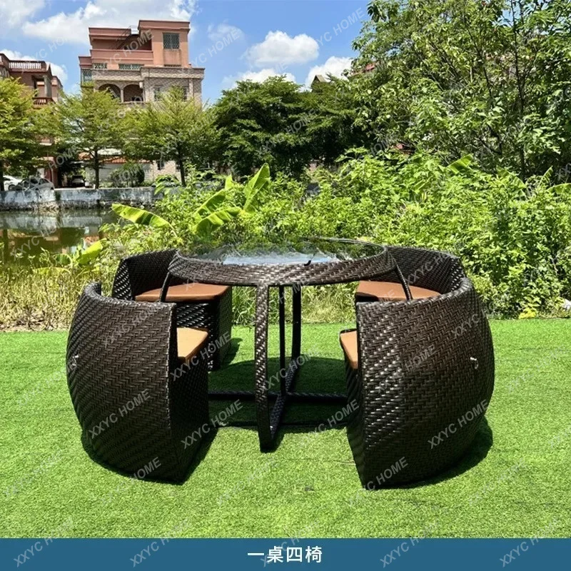 Outdoor splicing storage rattan table and chair combination outdoor garden waterproof sunscreen rattan chair
Outdoor splicing storage rattan table and chair combination outdoor garden waterproof sunscreen rattan chair
