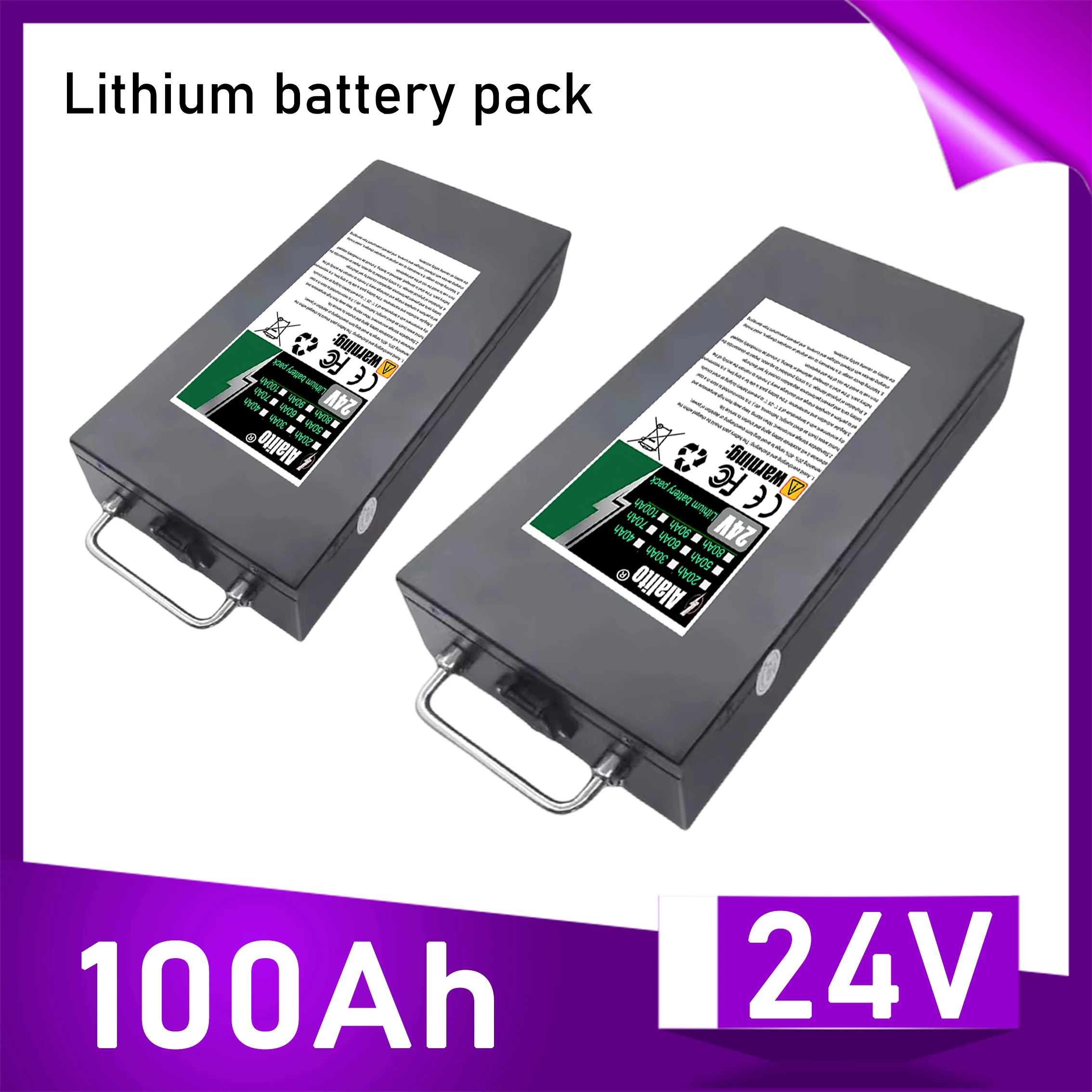 Air Express, 18650 lithium battery, suitable for 250-2000W, 24V 20Ah-100Ah lithium battery pack
Air Express, 18650 lithium battery, suitable for 250-2000W, 24V 20Ah-100Ah lithium battery pack