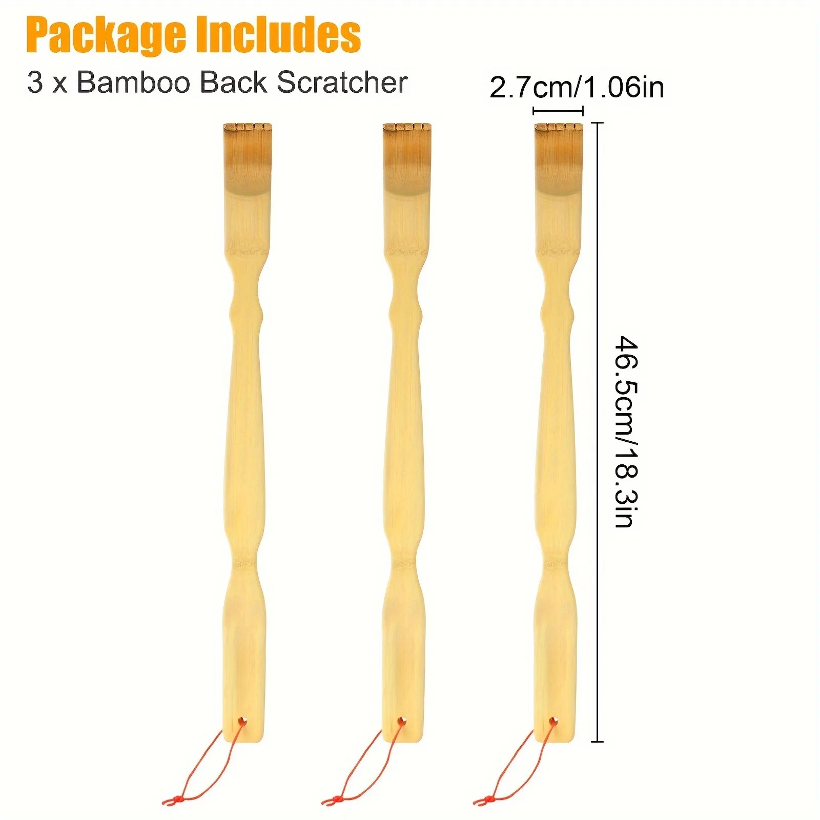 3pcs 18.3-Inch Bamboo Back Scratchers - Extra Long Natural Massage Tool, Unique Gift for All Genders
3pcs 18.3-Inch Bamboo Back Scratchers - Extra Long Natural Massage Tool, Unique Gift for All Genders