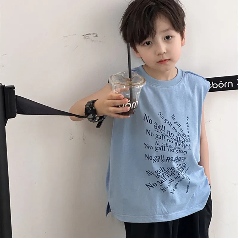 2024 Summer Children's clothing sleeveless Tops Leters printed Boys cotton loose Vest 2-8Y
2024 Summer Children's clothing sleeveless Tops Leters printed Boys cotton loose Vest 2-8Y