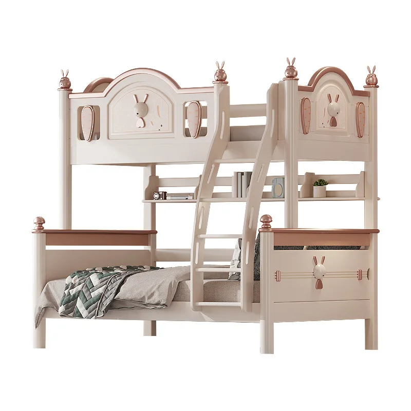 combination High and low bed Small apartment household double cherry wood mother and child bed
combination High and low bed Small apartment household double cherry wood mother and child bed
