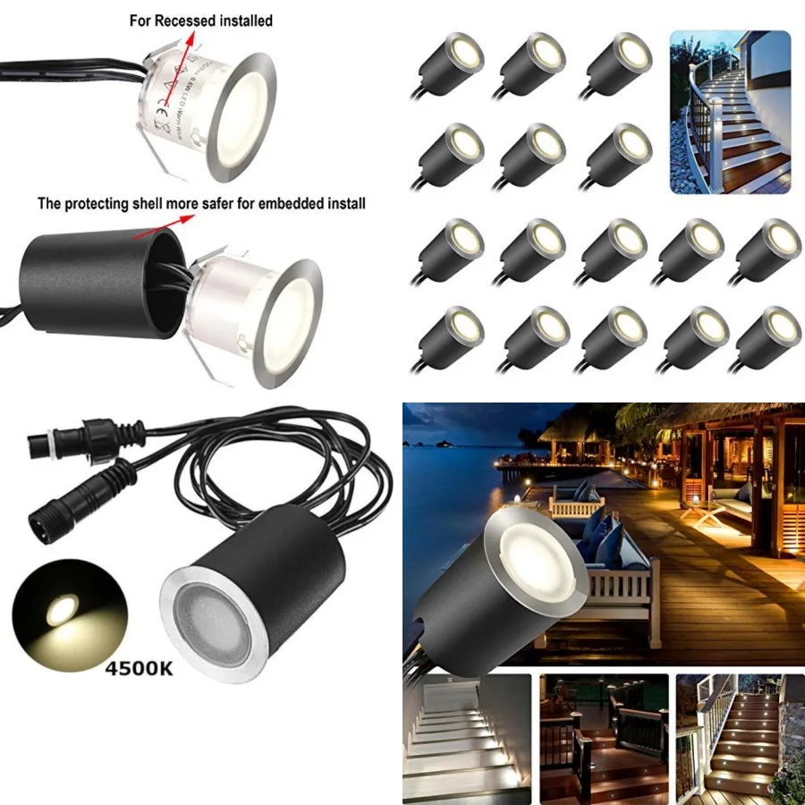 Recessed LED Deck Light Kits with Black Protecting Shell φ32mm, SMY In Ground Outdoor Landscape Lighting IP67 Waterproof, 12V L
Recessed LED Deck Light Kits with Black Protecting Shell φ32mm, SMY In Ground Outdoor Landscape Lighting IP67 Waterproof, 12V L