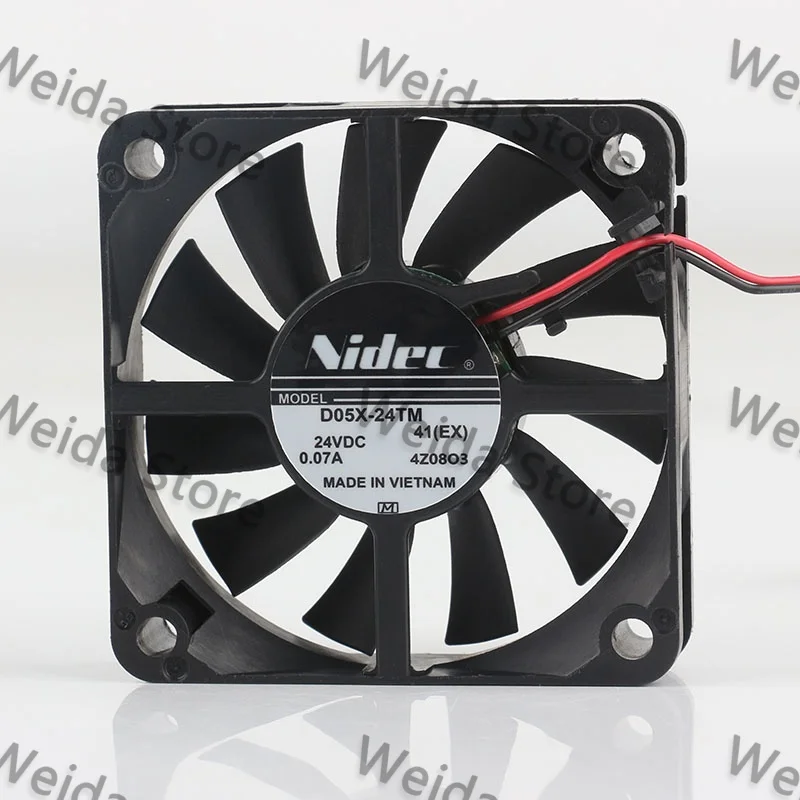 5CM New Original Nidec DC 24V 0.07A 5010 Silent frequency converter 50X50X10MM Two-wire D05X-24TM Cooling fan
5CM New Original Nidec DC 24V 0.07A 5010 Silent frequency converter 50X50X10MM Two-wire D05X-24TM Cooling fan