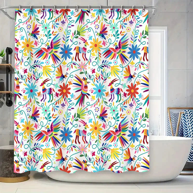 Vibrant Floral Pattern Shower Curtain for Bathroom Decor Multicolor Birds Design.
Vibrant Floral Pattern Shower Curtain for Bathroom Decor Multicolor Birds Design.