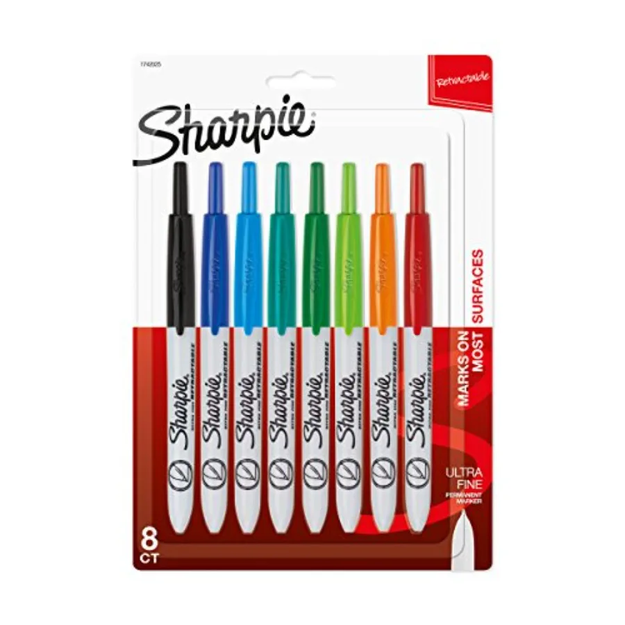 Retractable Permanent Markers, Ultra Fine Point, 8 Count
Retractable Permanent Markers, Ultra Fine Point, 8 Count
